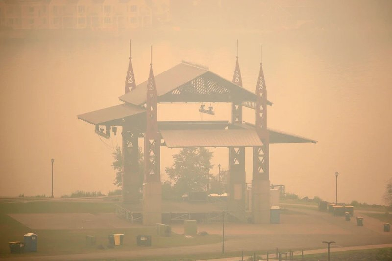 Wildfire smoke over Duluth